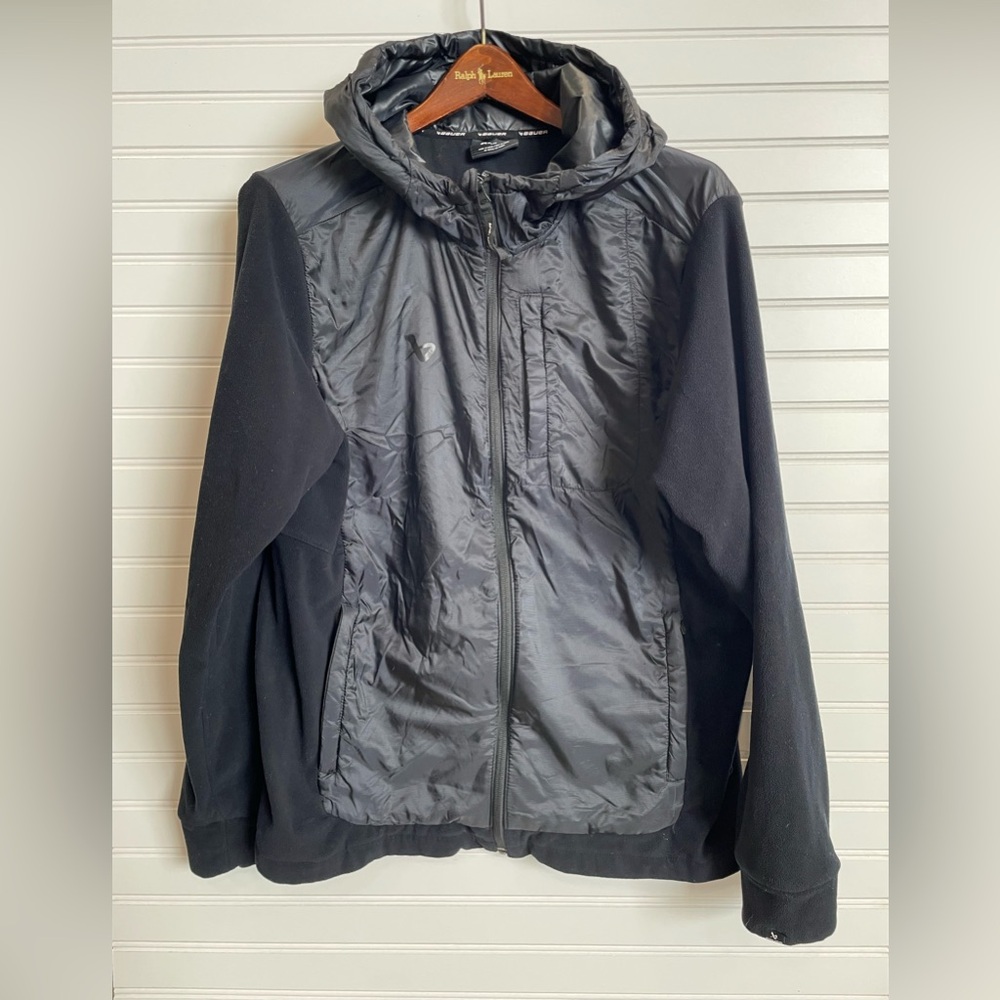 BAUER Hockey Black Polartec Hood Jacket women’s 91748 Size Large Lighter Weight - Picture 1 of 9